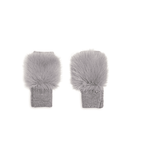 Jocelyn Faux Fox Fur Knit Mittens