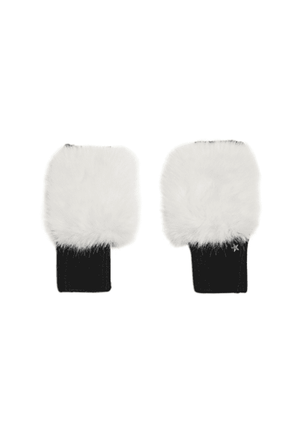 Faux Fox Fur Knit Mittens