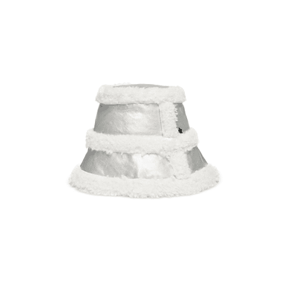Jocelyn Faux Shearling & Metallic Faux Leather Bucket Hat