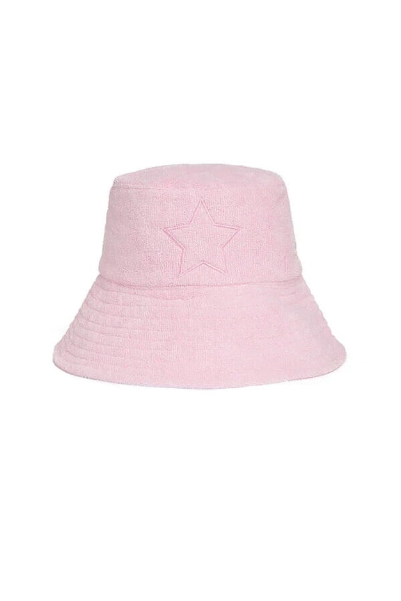 French Terry Bucket Hat Pink Retail $65