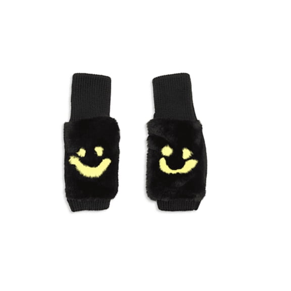 Jocelyn Intarsia Hearts Faux Fur Mittens