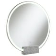 thumbnail image 1 of Jocelyn Round Table Top LED Vanity Mirror White Marble Base, Chrome, 1 of 7