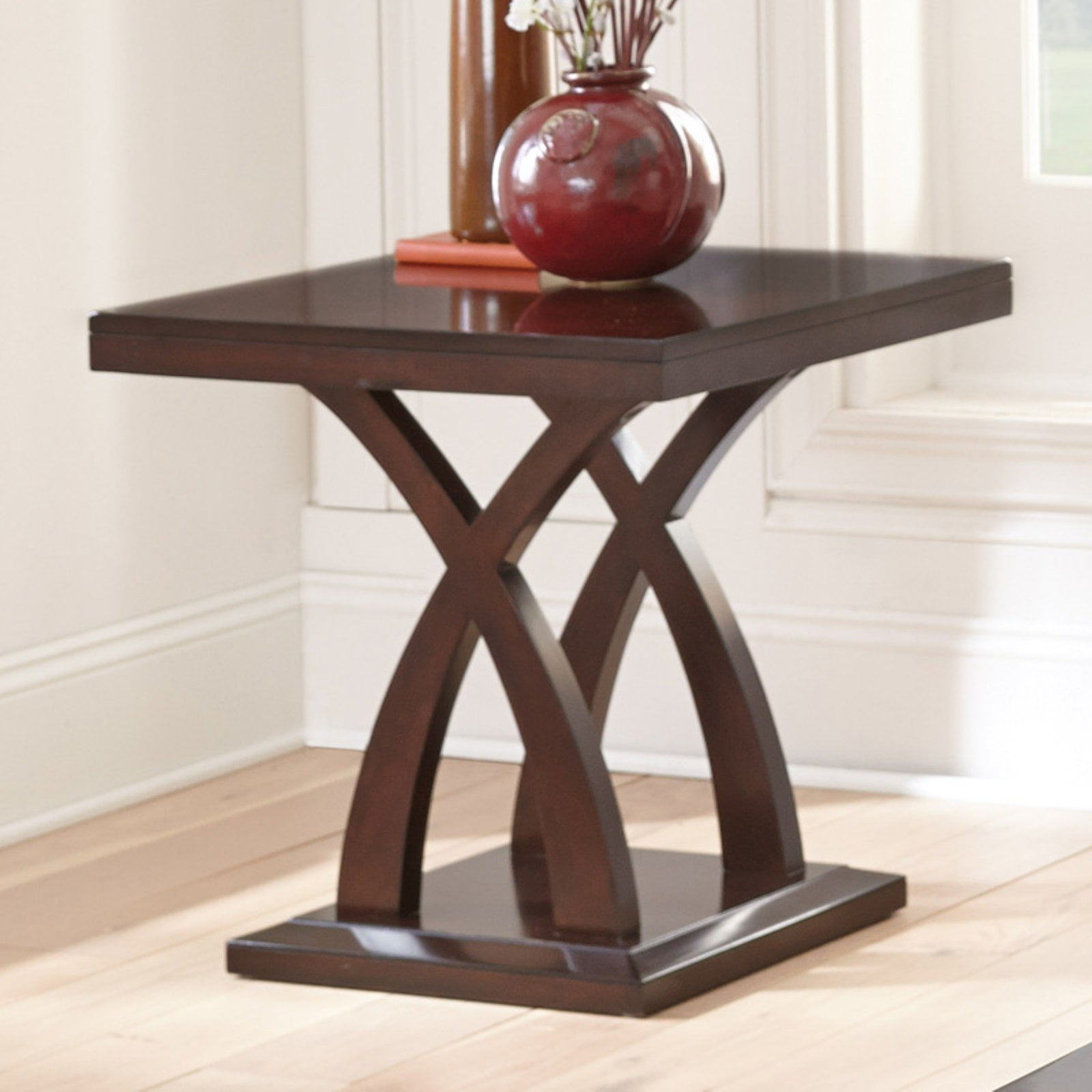 Jocelyn Espresso Square Wood End Table 24"