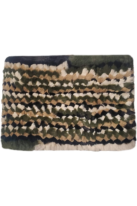 Women's Olive Multi Faux Fur Infinity Scarf Stole