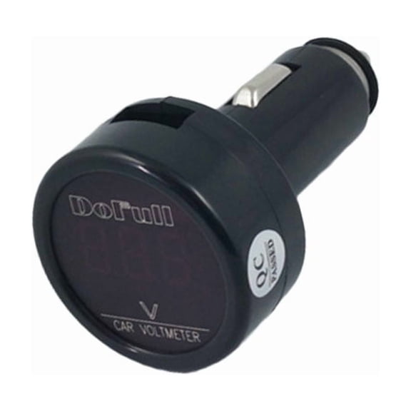 Jocestyle 12V 24V Digital Voltmeter Plug Red Volt Meter Car SUV Cigarette Lighter