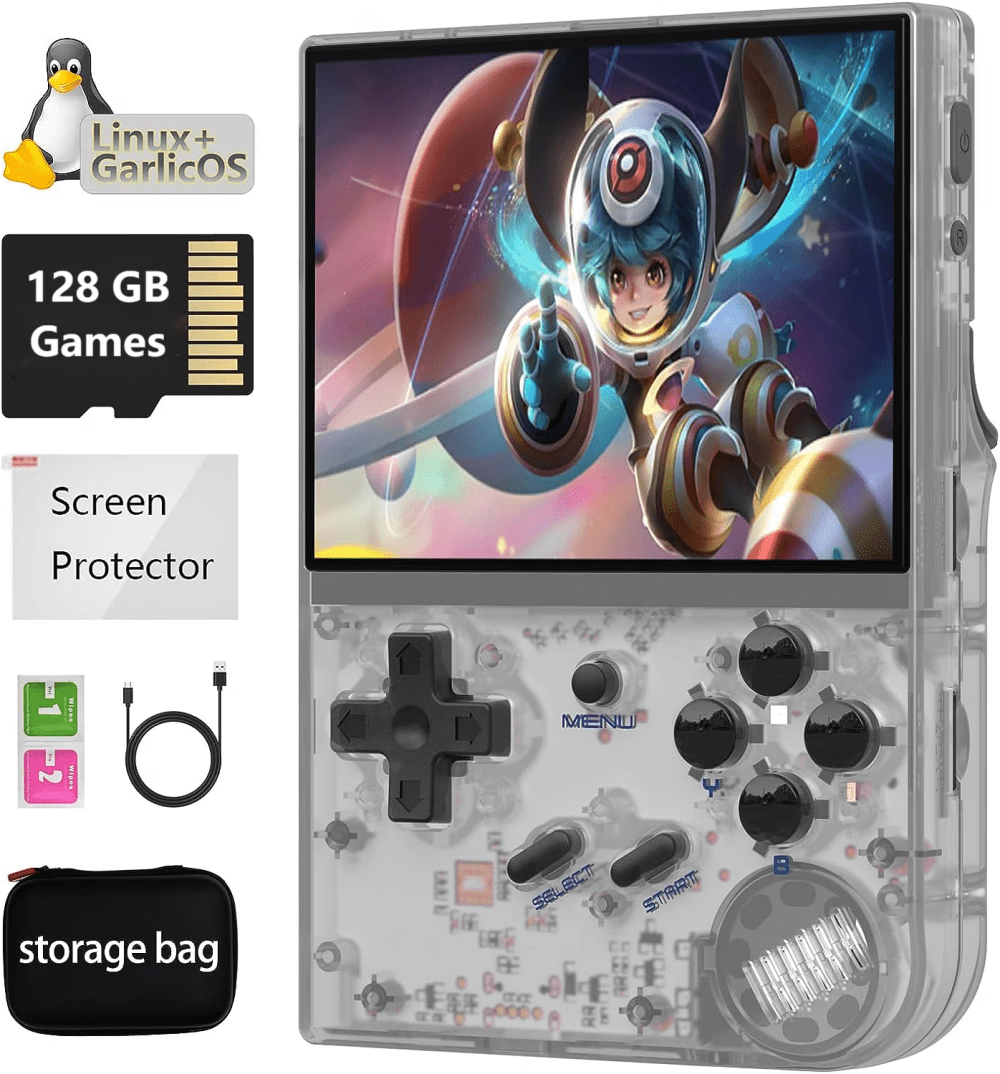 RG35XX Handheld Game Console Linux Garlic OS, HDMI and TV Output