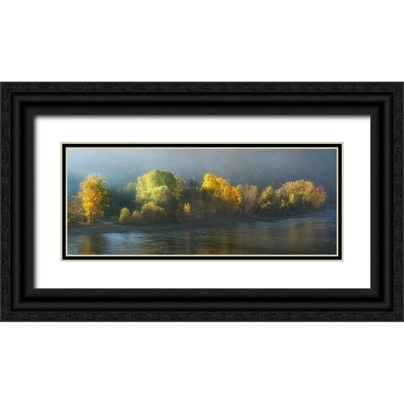 Jochen, Burger 14x8 Black Ornate Wood Framed with Double Matting Museum Art Print Titled - Side Of Light