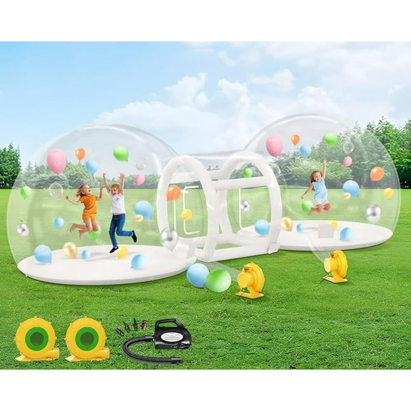 Jocisland 11.5ft & 11.5ft Bubble House with Balloons, PVC Inflatable Balloon House with Two 370W Air Blowers and 650W Air Pump for Party, Commercial Use, Wedding