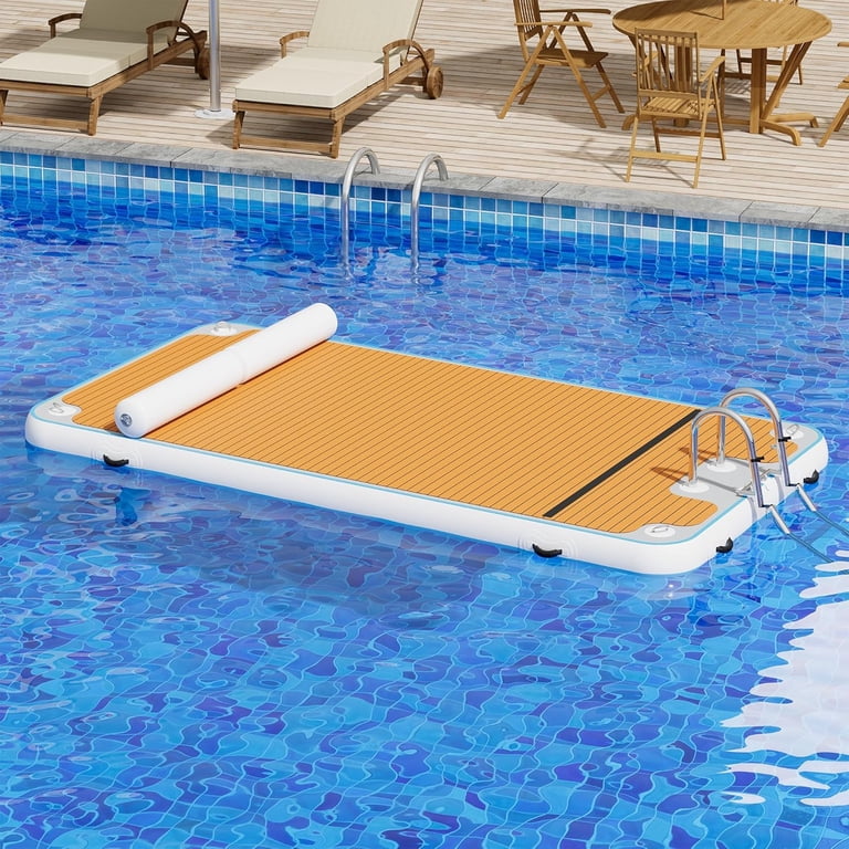 Specraft Inflatable Floating Dock – Non-Slip Air Platform With Rope Ladder For Pool, Lake, Beach, Boating