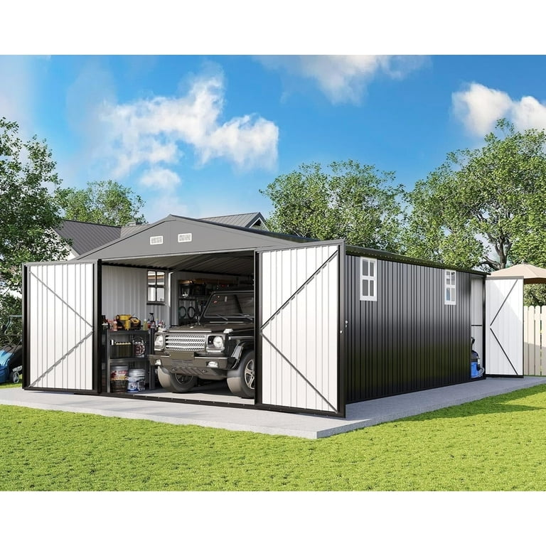 GARAGE S Jocisland 13.2x21x8 FT Outdoor Storage Shed, Huge Metal