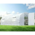 thumbnail image 1 of Jocisland 28x10x7.5 ft High Large Walk-in Greenhouse for Outdoors, Tunnel Greenhouse Kit, White, 1 of 8