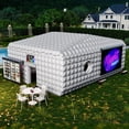 thumbnail image 1 of Jocisland 33x20x13 ft Large Inflatable Night Club Tent for Adults, 6 Windows & Movie Screen Hooks, Event Tent for Backyard Party, Silver, 1 of 10