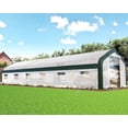 thumbnail image 1 of Jocisland 36x10x7.5 ft Large Walk-in Tunnel Greenhouse for Outdoors with Watering System 2 Zipper Doors, Heavy Duty Greenhouse Upgraded Galvanized Steel Frame 12 Windows, Green/White, 1 of 9