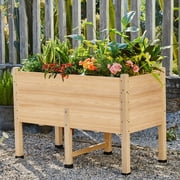 Jocisland 4x2ft Wooden Raised Garden Bed with Legs - 15 in Deep Elevated Planter Box Outdoors for Deep Rooted Plants, Ideal for Balcony, Easy Assembly