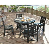 Jocisland 5 Piece HDPE Outdoor Dining Tables and Chairs, All-Weather Patio Outdoor Furniture, Black