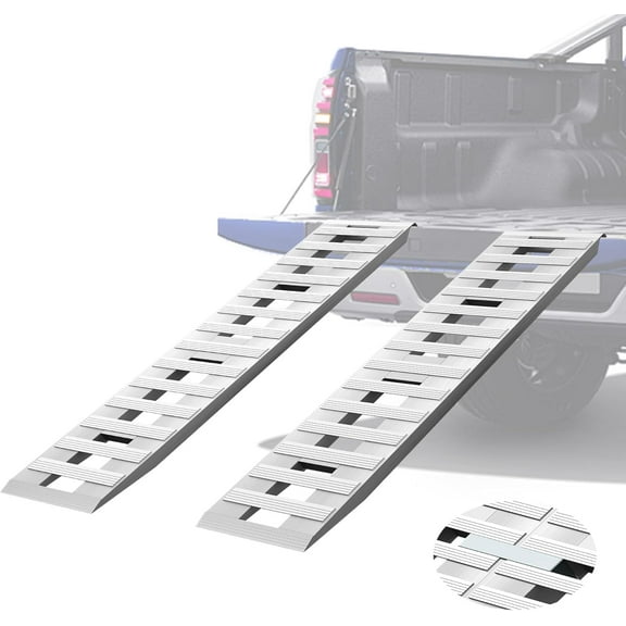 Jocisland 59.4"x12" Aluminum Trailer Ramps, 6000 lbs Capacity Loading Ramps, Fit for ATV/UTV, Tractor, Trucks, Motorcycles and Lawn Mowers, 2 pcs