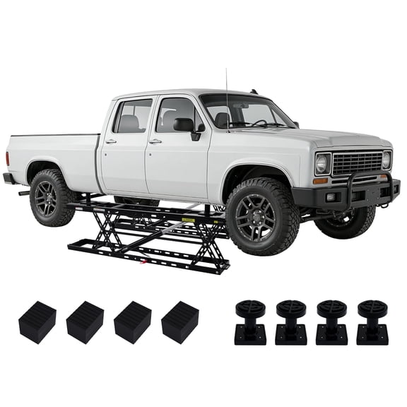 Jocisland 7000 lbs Portable Car Lift, Heavy-Duty Q355B Steel Car Lift for Home Garage with Locking Levers & Extension Plate, Black