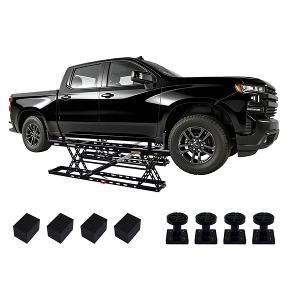 Jocisland 8000 lbs Portable Car Lift, Heavy-Duty Q355B Steel Car Lift for Home Garage with Locking Levers & Extension Plate, Black