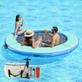 thumbnail image 1 of Jocisland 8FT Inflatable Water Hammock Round Floating Dock with Mesh, Tanning Pool Floating Rafts for Adults, Inflatable Raft Float Ring Platform, 1 of 10