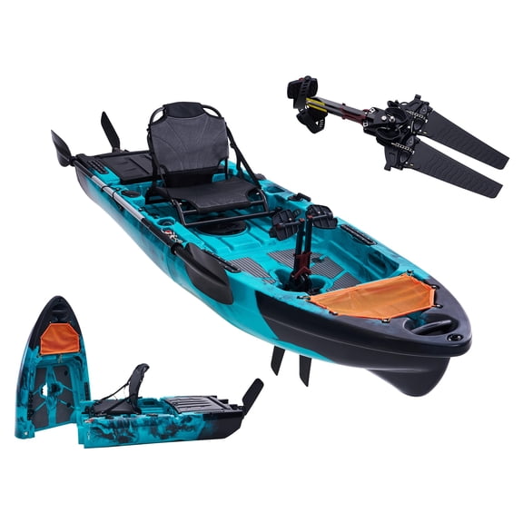 Jocisland Modular Fishing Kayak with Drive System & Durable Hdpe, for Youth & Adult, 420lbs Capacity, Perfect for Leisure & Commercial Use