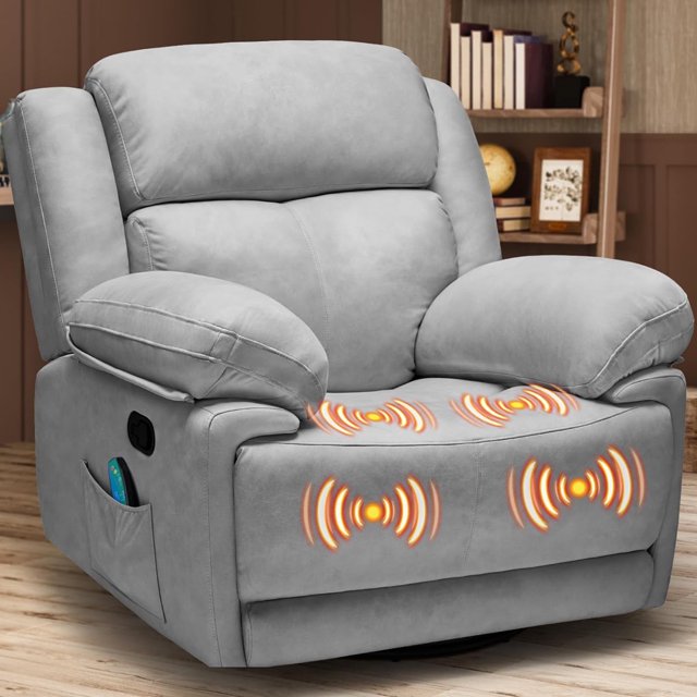 Jocisland Oversized Swivel Rocker Recliner Chair Extra Wide Manual