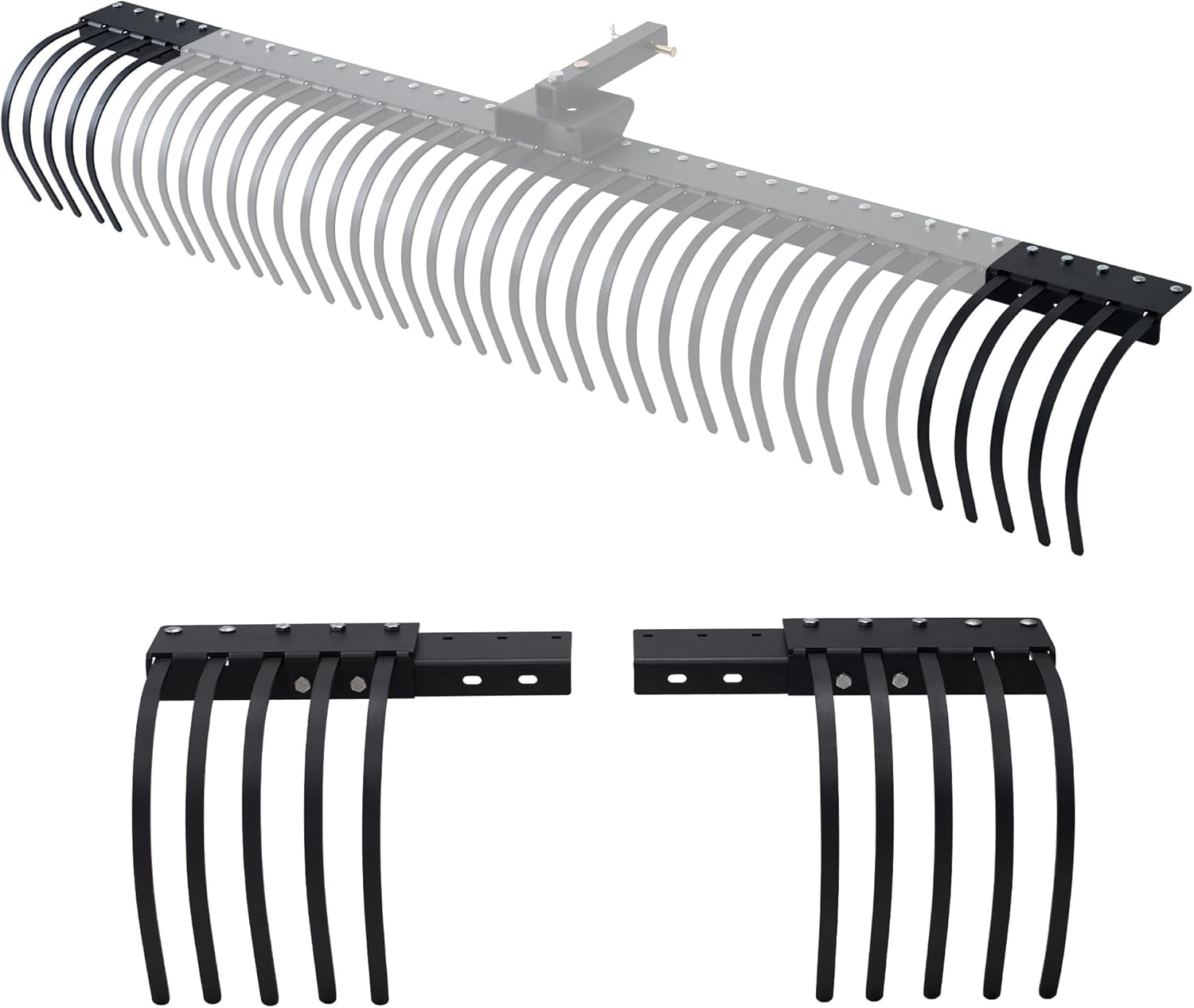 Jocisland Tow Behind Landscape Rake Extension Kit, 2 Pack Width ...