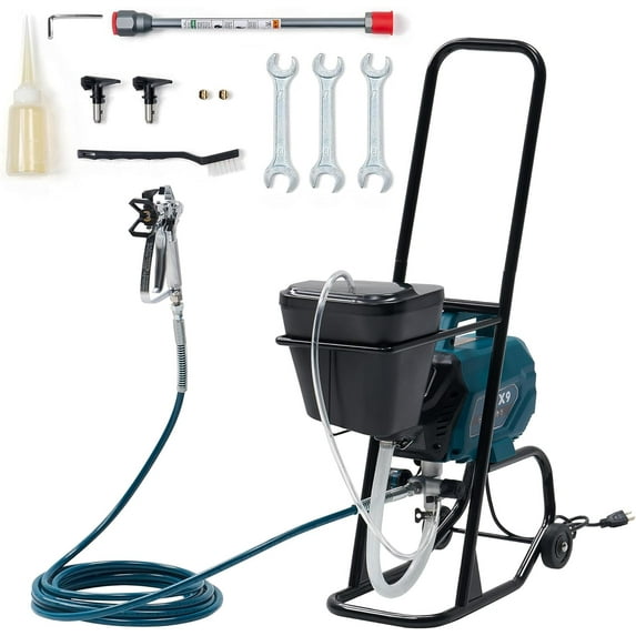 Jocisland Wheeled High-Pressure Airless Paint Sprayer,700W, 2900 PSI Paint Sprayer with Two Spray Tips Options, for Professional and DIY Use