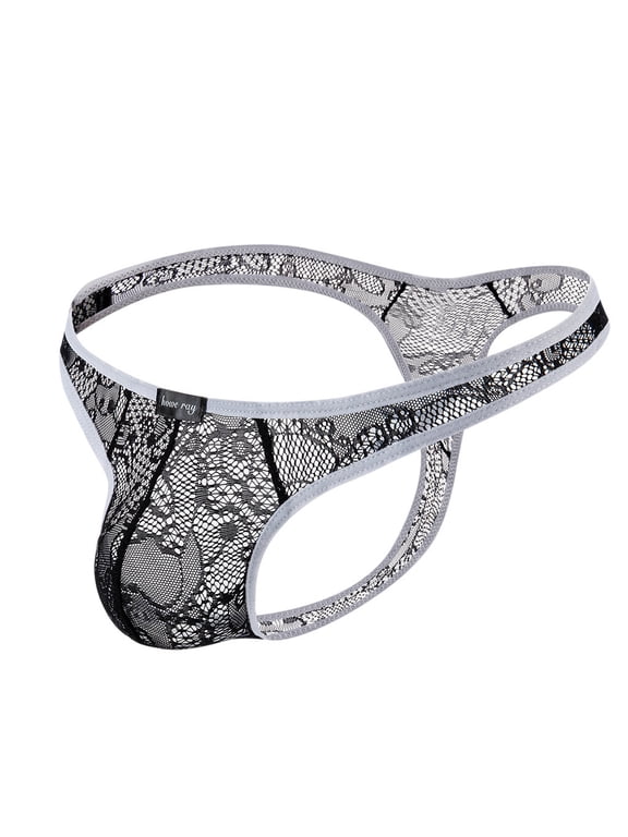 Jock Strap for Men Breathable Lace See Through G String Tongs for Men T-Back Briefs Athletic Supporter Sport Jockstrap Mens Underwear Underpants