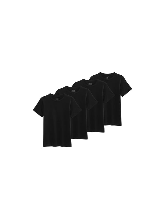 Boys' 100% Cotton Crew Neck T-Shirt - 4 Pack