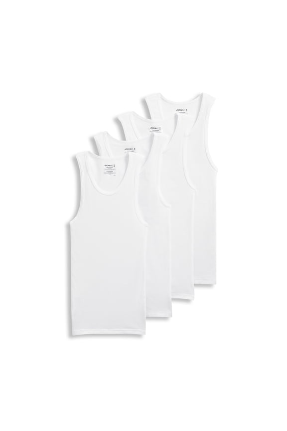 Boys' 100% Cotton Rib Tank - 4 Pack