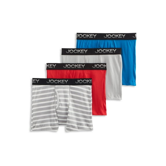 Jockey Boys' Cotton Blend Boxer Brief - 4 Pack