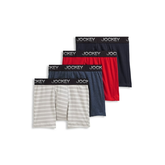Jockey Boys' Cotton Blend Boxer Brief - 4 Pack