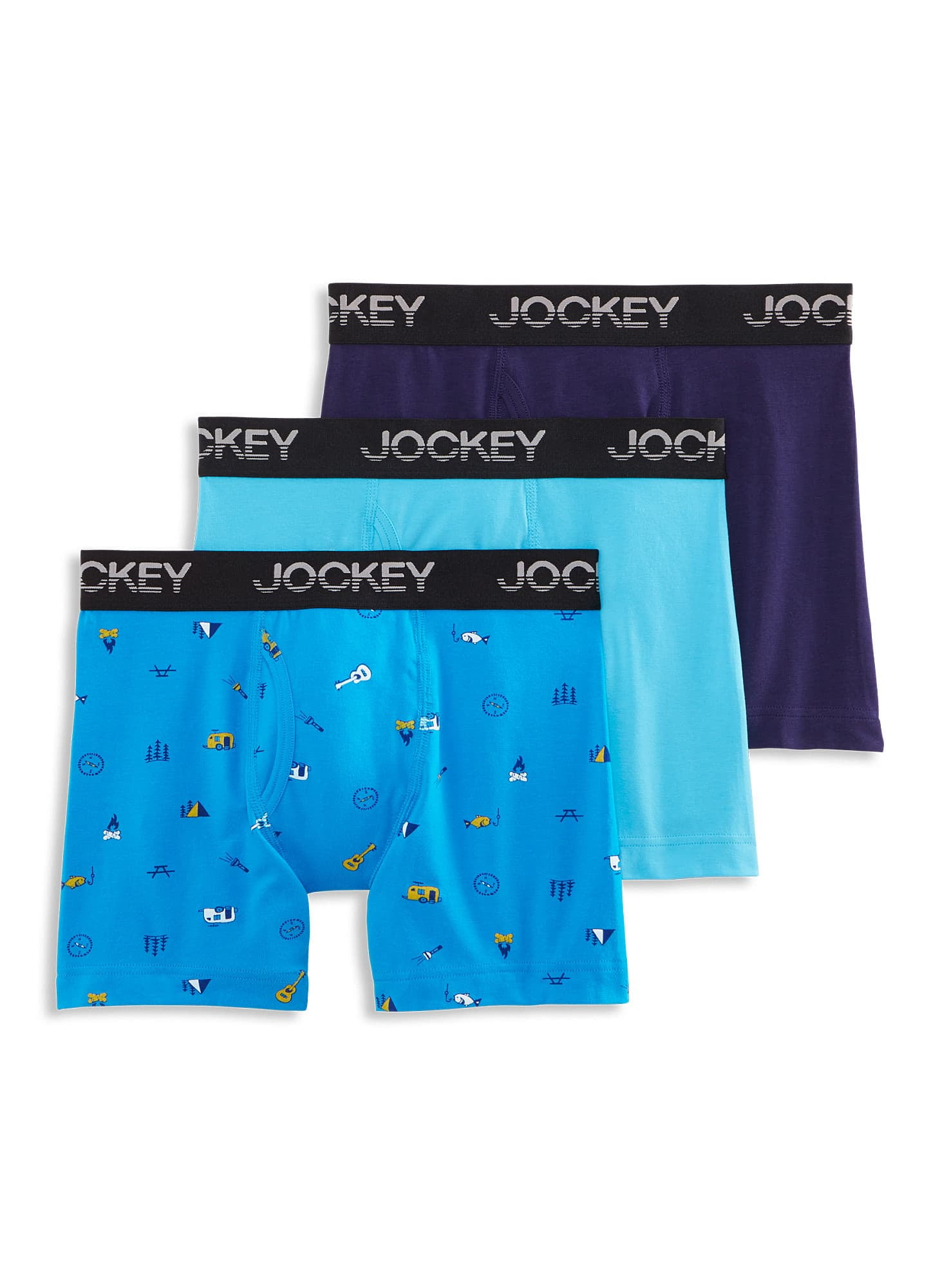 Jockey Cotton Stretch Blue Brief 3 Pack, Jockey