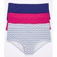 thumbnail image 1 of Jockey Cotton Stretch 3-pack Hipster Panties, Purple/Fuchsia/ Rainbow ZigZag, 6, 1 of 1