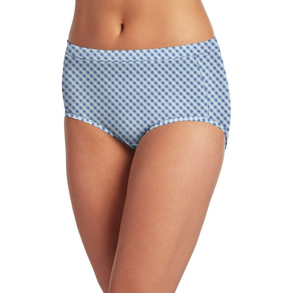 Jockey Cotton Stretch Brief 1556, Size 8, Girly Gingham