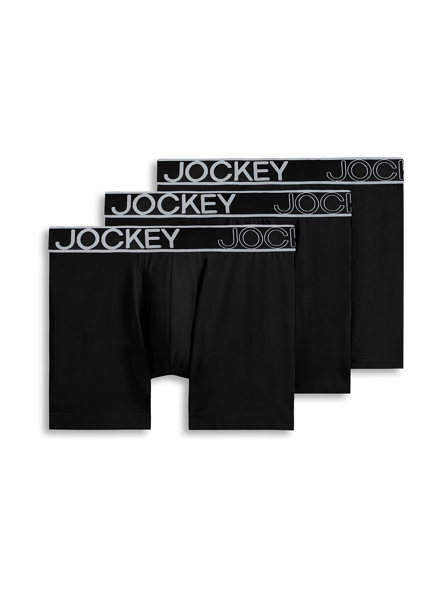 Jockey Essentials Men's Cotton Stretch 6" Boxer Brief - 3 Pack
