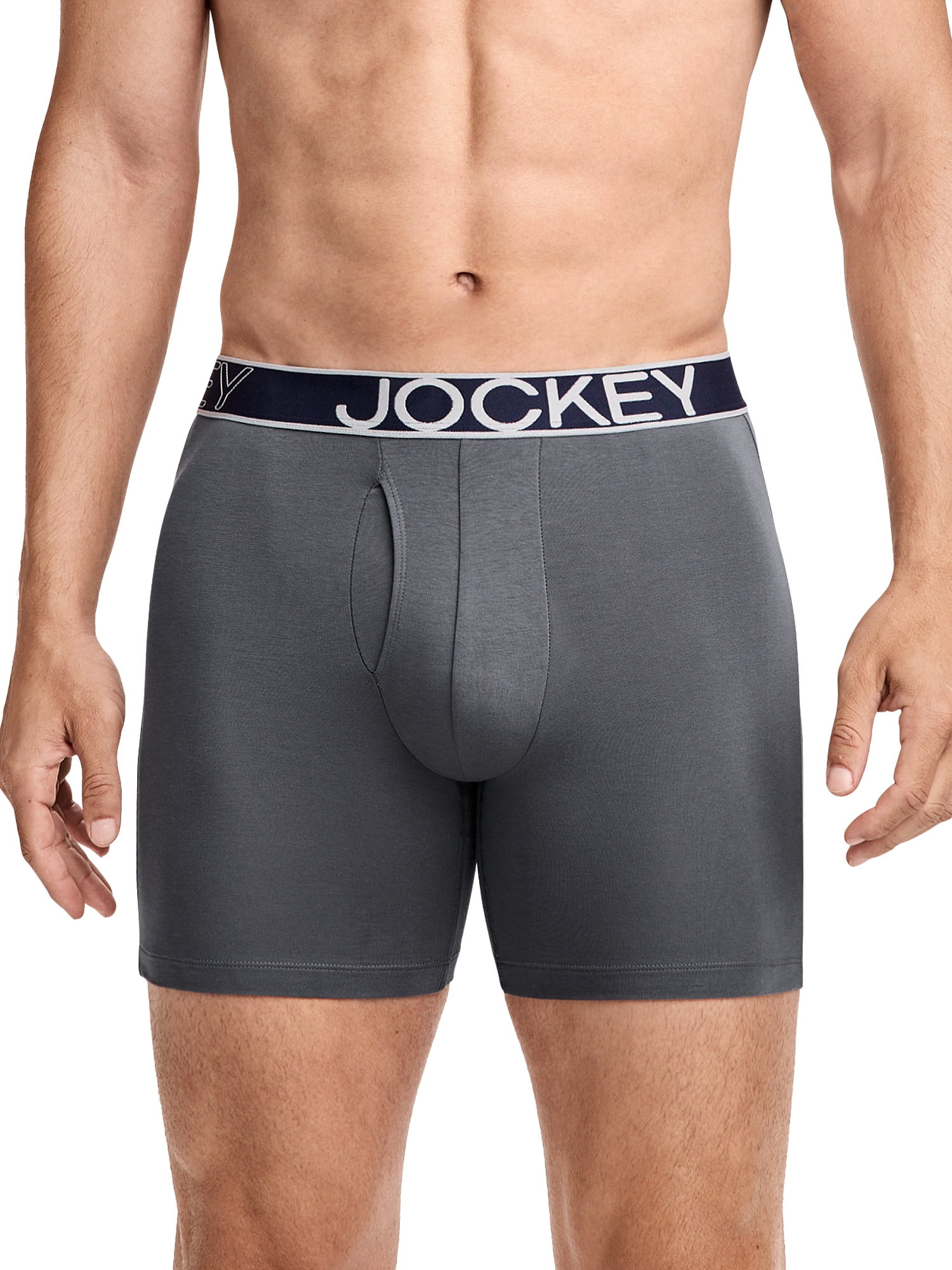 Jockey Essentials Men's Cotton Stretch 6" Boxer Brief - 3 Pack