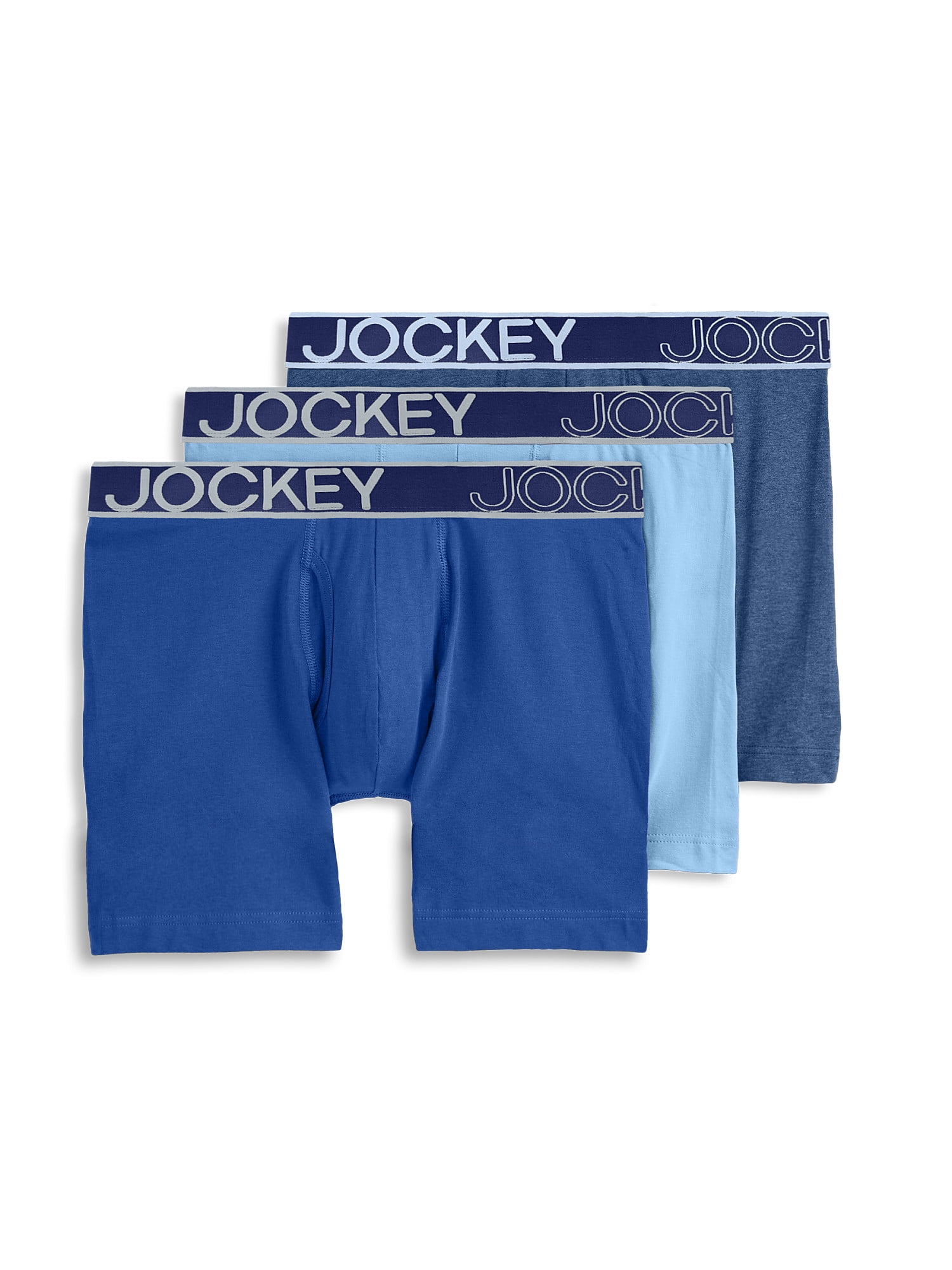 Jockey Essentials Men's Cotton Stretch 6" Boxer Brief - 3 Pack