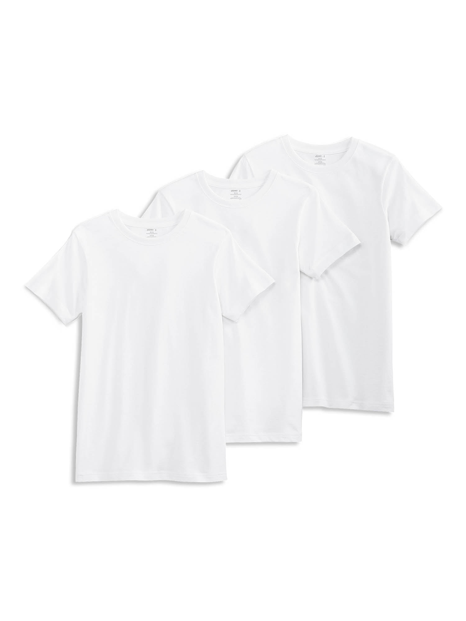 Jockey Essentials Boys Crew Neck Undershirt With Stay New Technology, 3-Pack, Sizes, S-XL