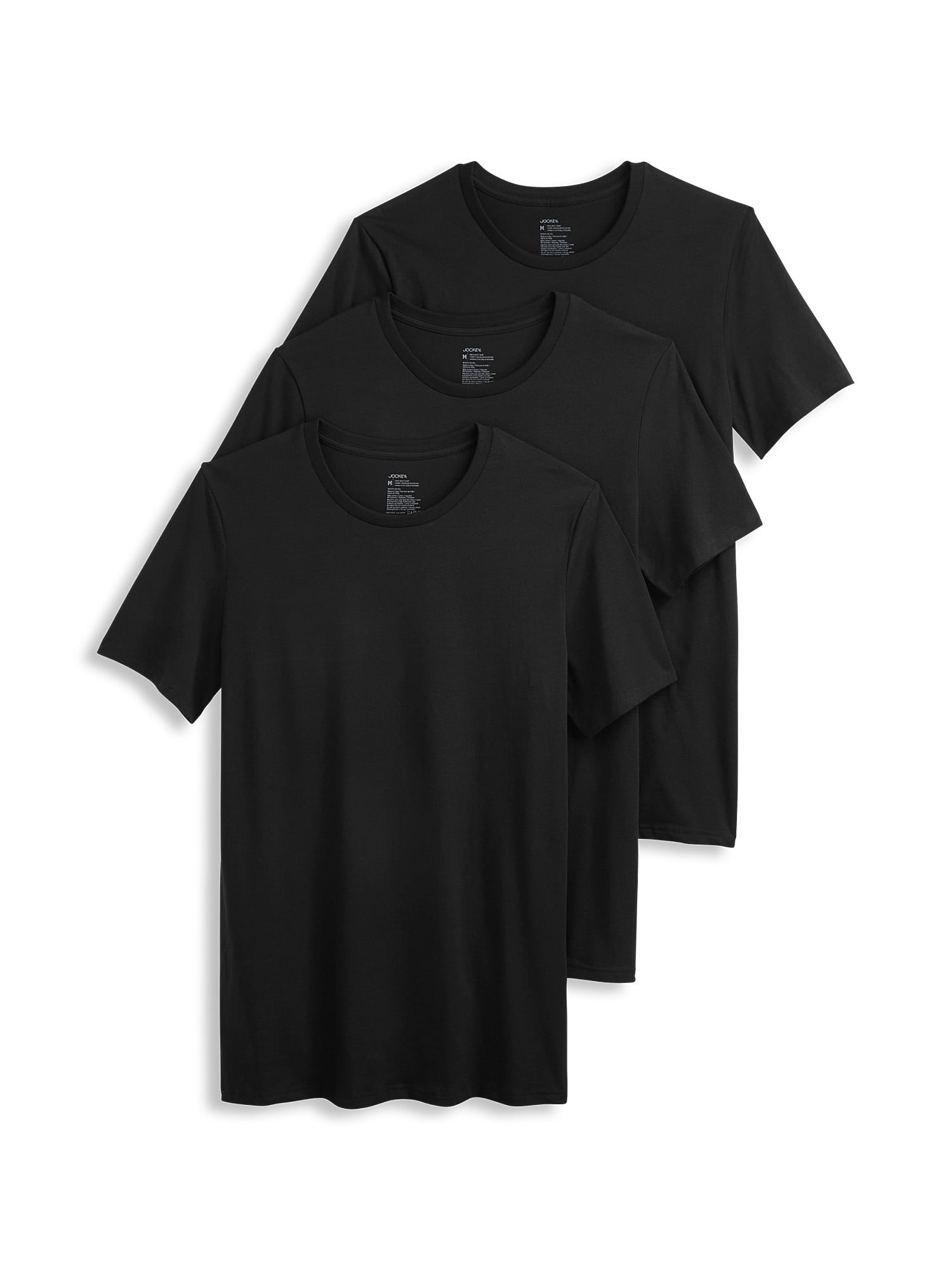Jockey Essentials Cotton Stretch Crew Neck Undershirt - 3 Pack