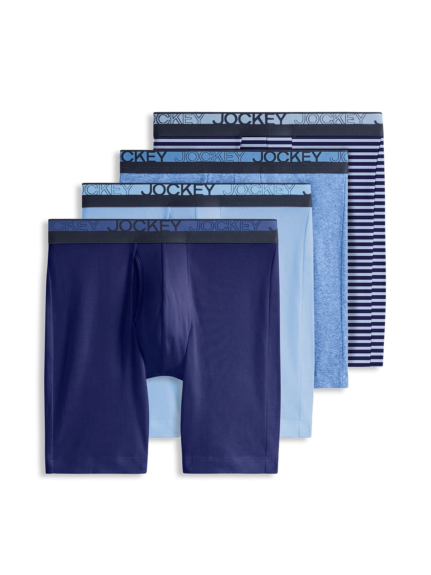 Jockey Essentials Durable 100% Cotton 6" Boxer Brief - 4 Pack