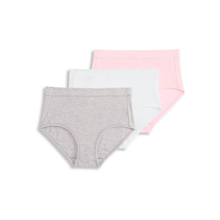 Jockey Essentials Girls Cotton Stretch Brief Underwear, 3-Pack