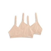 Jockey® Essentials Girls' Seamfree Bralette, 2 Pack, Everyday Comfort Training Bra, Adjustable Cami Straps, Sizes (6-16) Small, Medium, Large, Extra Large, 5102