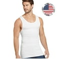 thumbnail image 1 of Jockey Essentials® Men's Made in America® 100% Cotton Tank Top, 2 Pack, Undershirt, Comfort A-shirt, USA Made, Sizes Small, Medium, Large, Extra Large, 2XL, 3XL, 6841, 1 of 7