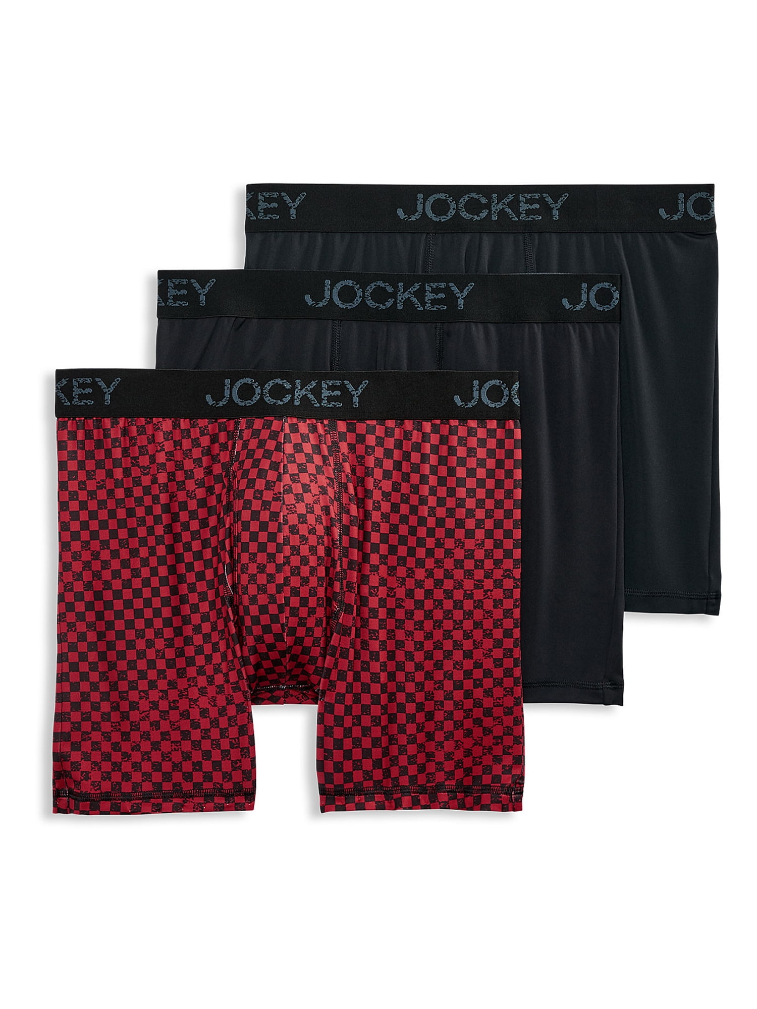 Jockey® Essentials Men's Microfiber Boxer Brief Underwear, Pack of 3, Moisture Wicking Boxer Brief, Workout Underwear, Sizes Small, Medium, Large, Extra Large, 2XL, 6804
