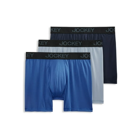 Jockey® Essentials Men's Microfiber Boxer Brief Underwear, Pack of 3, Moisture Wicking Boxer Brief, Workout Underwear, Sizes Small, Medium, Large, Extra Large, 2XL, 6804