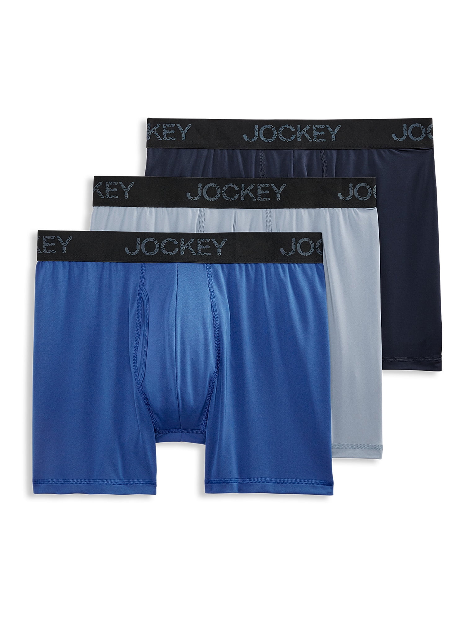 Jockey® Essentials Men's Microfiber Boxer Brief Underwear, Pack of 3,  Moisture Wicking Boxer Brief, Workout Underwear, Sizes Small, Medium,  Large