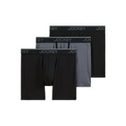 JOCKEY ESSENTIALS ® Men's Zero Chafe Pouch Boxer Brief, 6" Inseam, Pack of 3, Separation Underwear, Comfort Workout Underwear, Sizes Small, Medium, Large, Extra Large, 2XL, 3XL, 6849