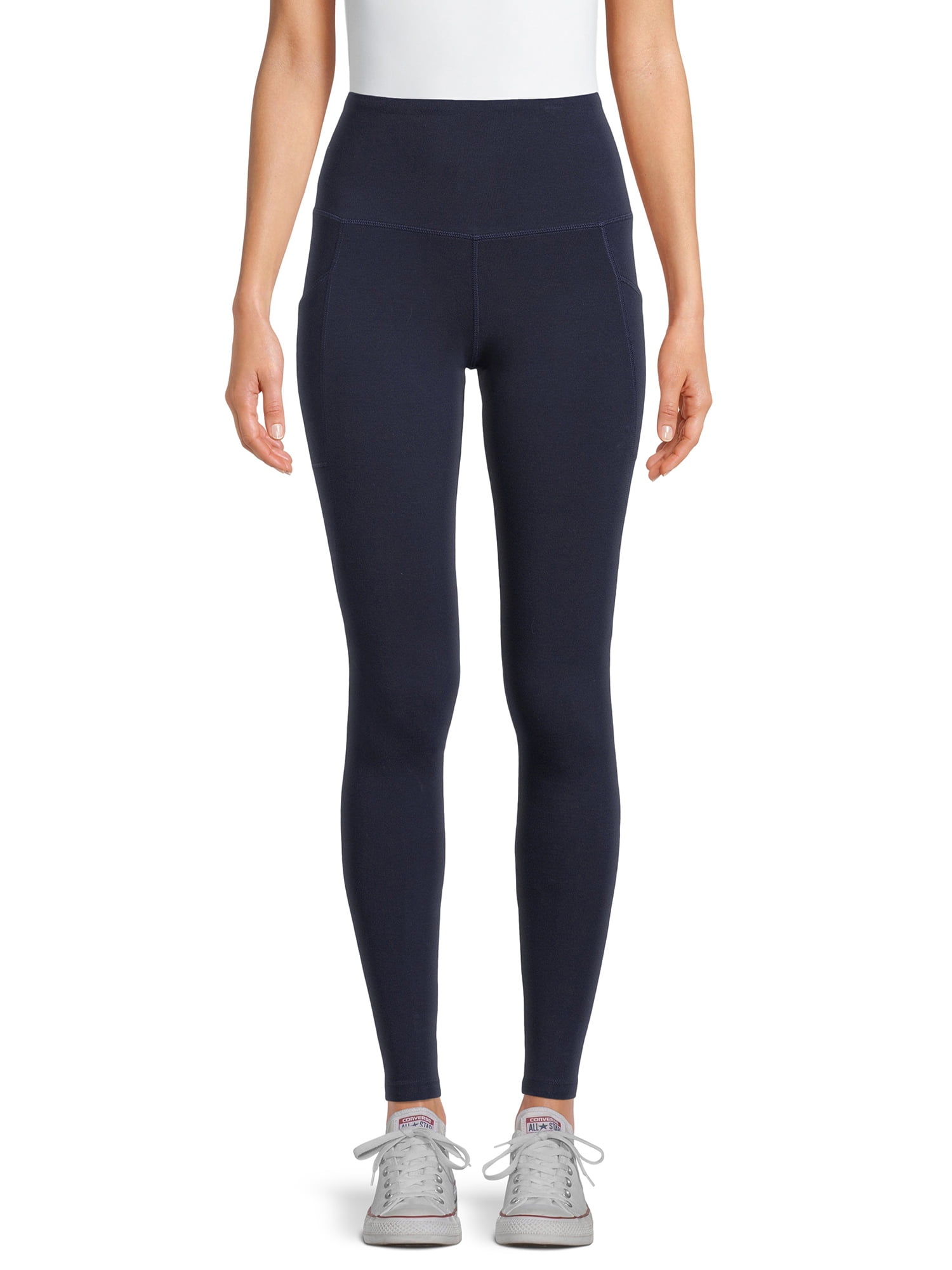 Jockey Essentials Women's Cotton-Blend Ankle Leggings with Side Pockets