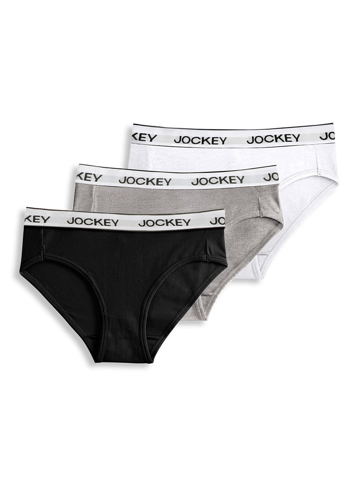 Jockey® Essentials Women's Cotton Stretch Bikini Panties, 3-Pack, Sizes  S-XXXL 